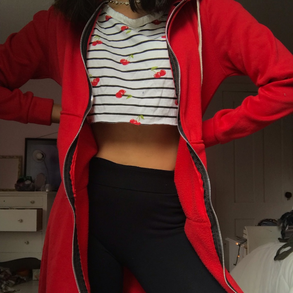red jacket dress